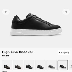Coach Black Leather Low-Top Sneaker with White Sole